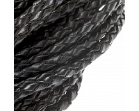 Kožený řemínek pletený s výztuží černý, 4 mm, (1 m)