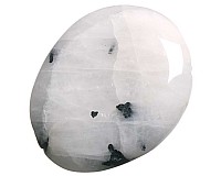 Křišťál s turmalínem, tromlovaná placička 38 mm