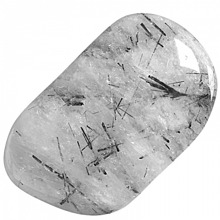 Křišťál s turmalínem tromlovaný L