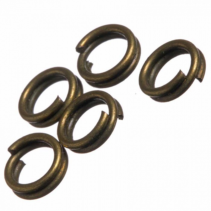 Kroužky starozlaté dvojité, 5 mm (250 ks)