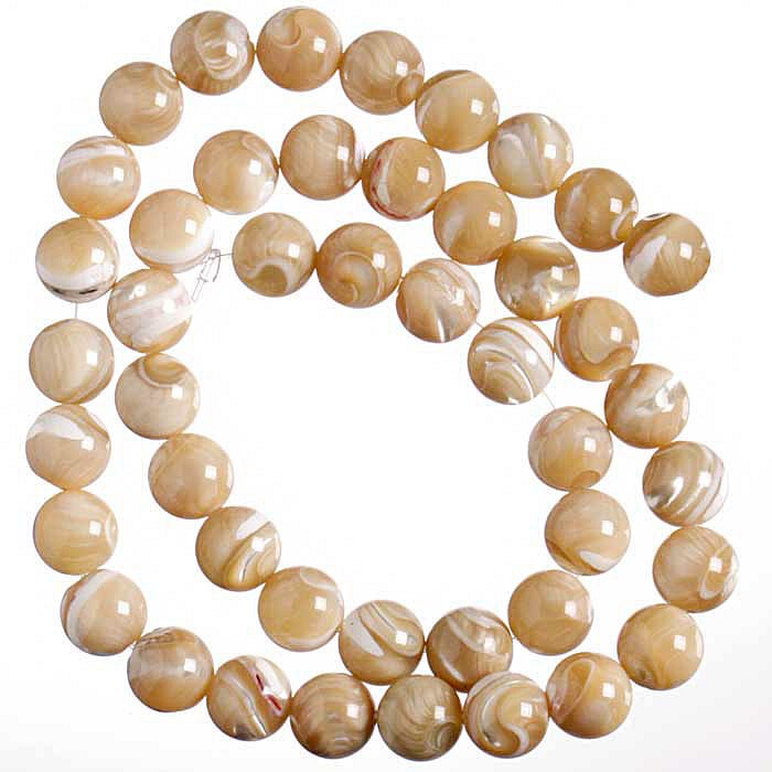 Kuličky perleťové béžové, 8 mm (2 ks)