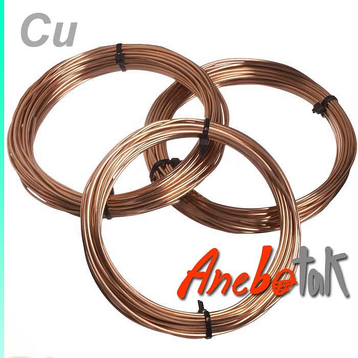 Měděný drát surový polotvrdý, 0,8 mm (10 m)