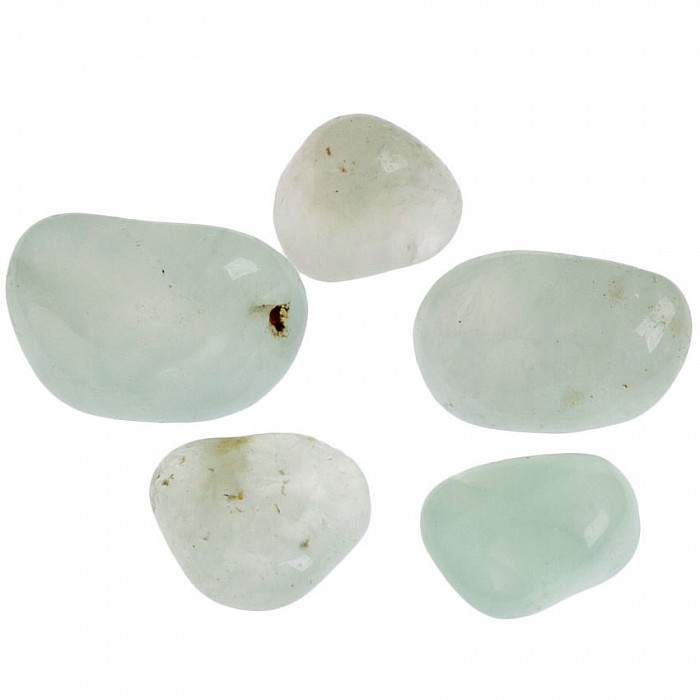 Minerál Prehnit tromlovaný, sada 5 ks