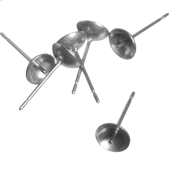 Náušnicové dříky s kaplíkem, 14x6x0,7 mm (10ks)