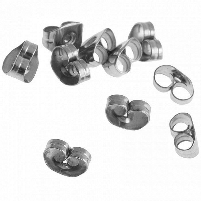 Náušnicové zarážky z chir. oceli,3,5x5,5mm (10 ks)