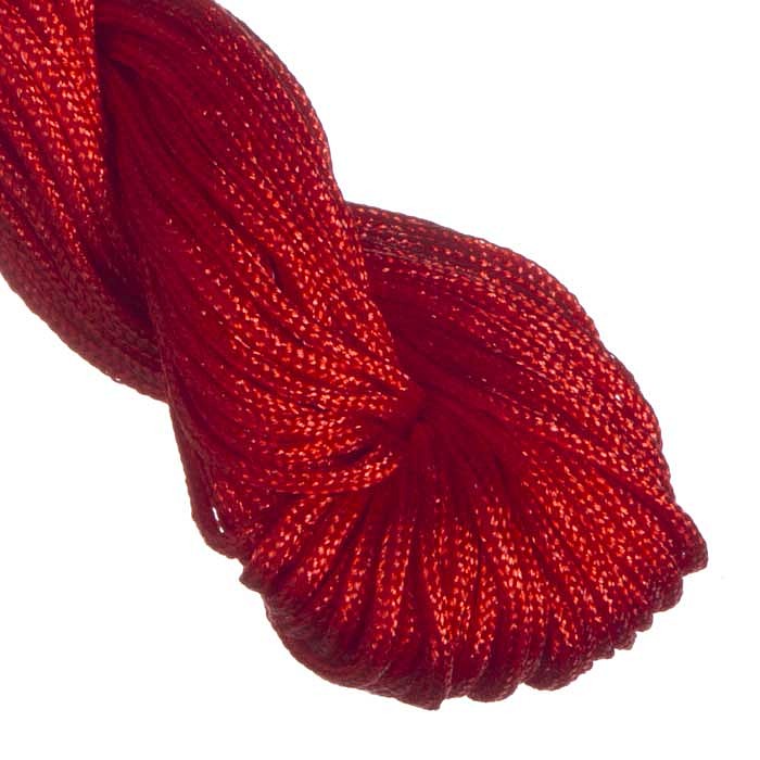 Nylonová šňůrka červená lesklá, 1,2 mm (28 m)