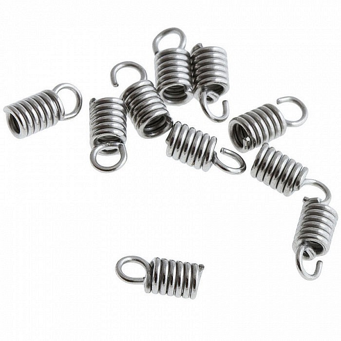 Ocelová pružinková koncovka, 4x8,5 mm (10 ks)