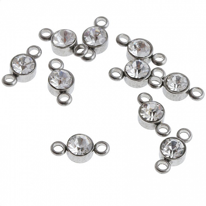 Ocelový konektor s krystalem, 5x11mm