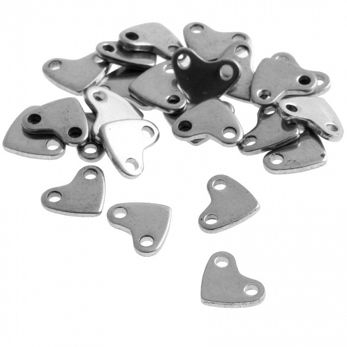 Ocelový konektor srdce, 5,6x7x1mm (5ks)