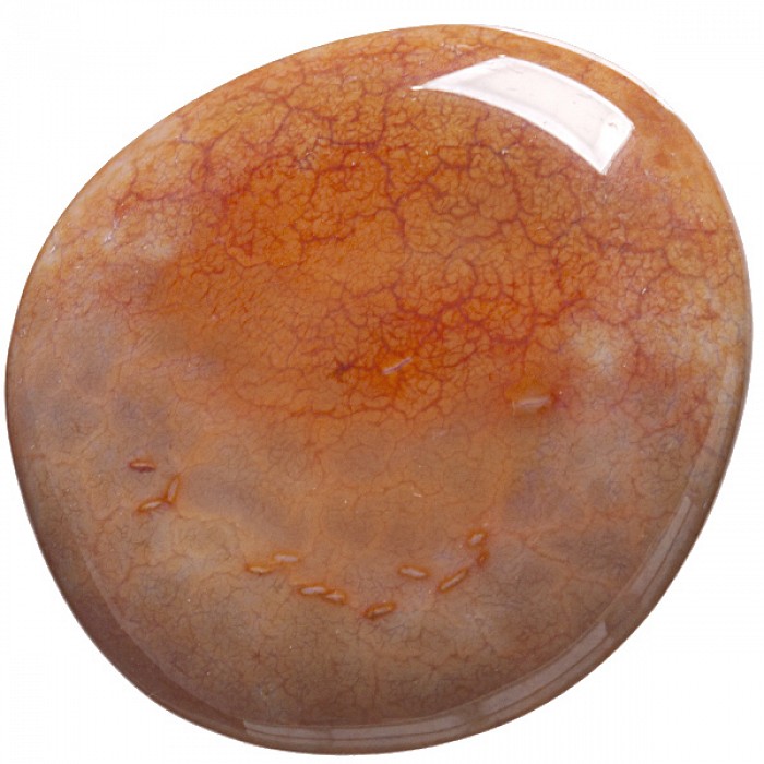 Ohnivý achát, tromlovaná placička 44 mm