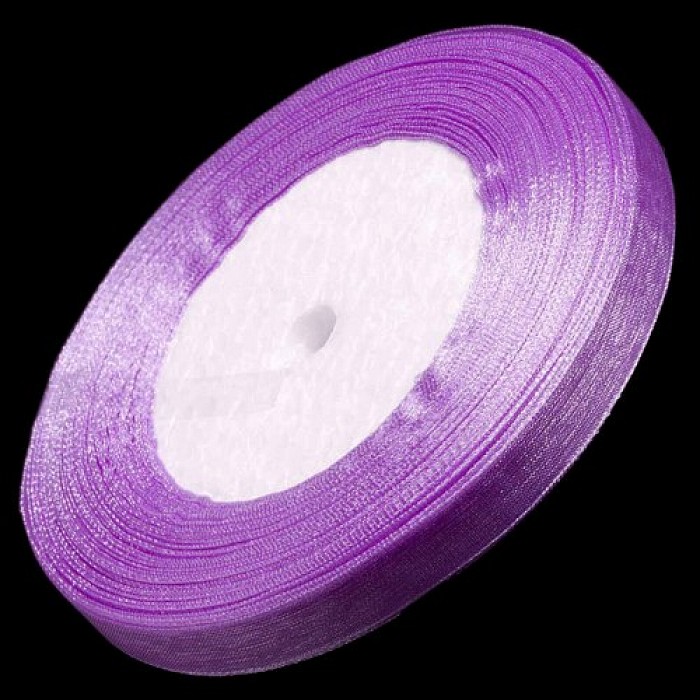 Organzová stuha fialová, 10 mm, 5 m