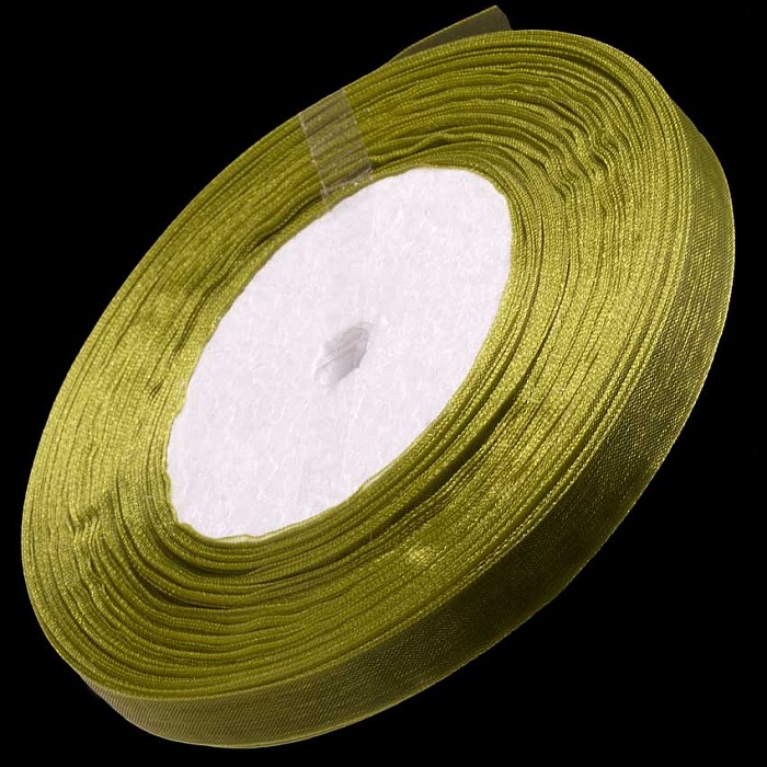 Organzová stuha hráškově zelená, 10 mm, 5 m