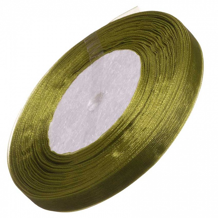 Organzová stuha hráškově zelená, 10 mm, 5 m
