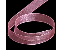 Organzová stuha růžová, 10 mm, 5 m