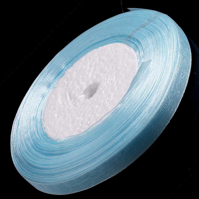 Organzová stuha světle modrá, 10 mm, 5 m