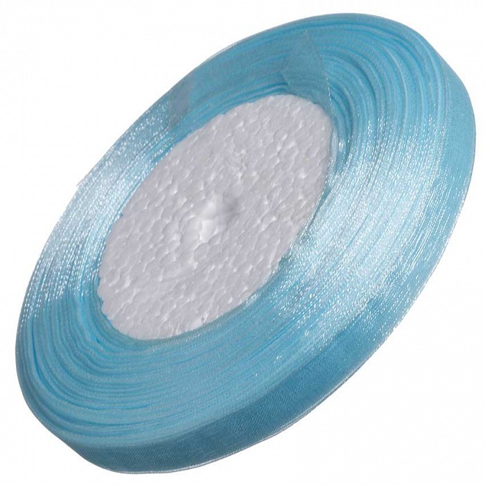 Organzová stuha světle modrá, 10 mm, 5 m