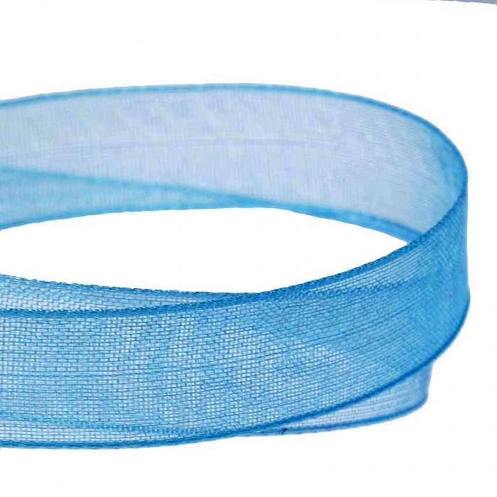 Organzová stuha modrá, 10 mm, 5 m