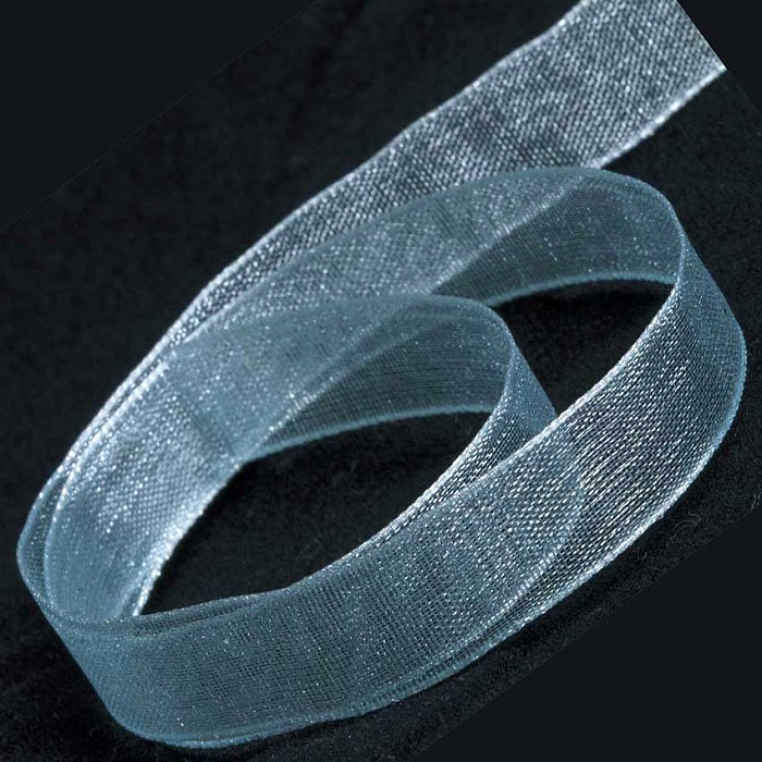 Organzová stuha světle modrá, 10 mm, 5 m