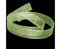 Organzová stuha světle zelená, 10 mm, 5 m