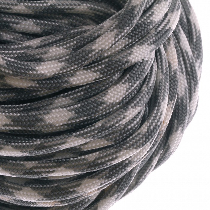 Parakord, outdoorová šňůra šedobílá, 4mm, 1m