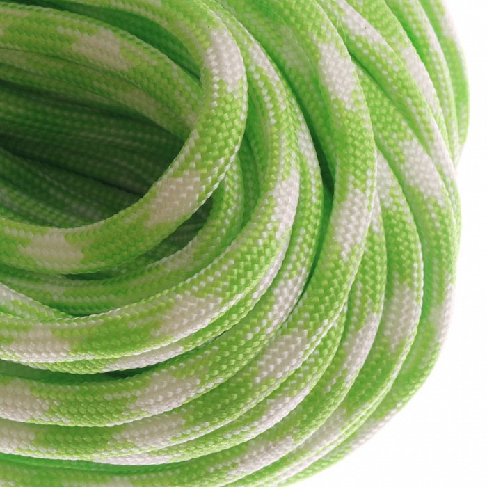 Parakord, outdoorová šňůra zelenobílá, 4mm, 1m
