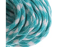 Parakord, outdoorová šňůra tyrkysovobílá, 4mm, 1m