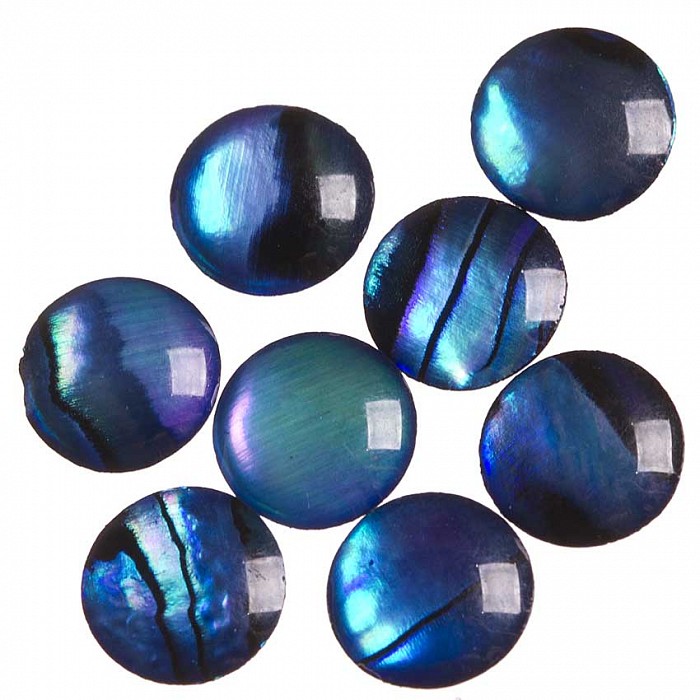 Paua mušle kabošony, 6 mm (2 ks)