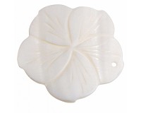 Perleť, květ bílý, řezba 37 mm
