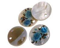 Perleťový přívěsek s potiskem, 20 mm (2 ks)