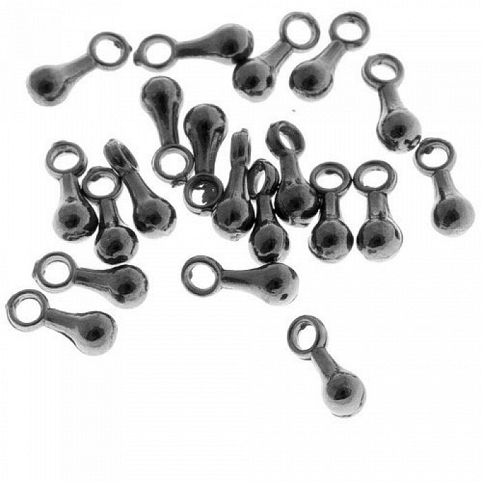 Přívěsek černý mini, 7x2,5 mm (100 ks)