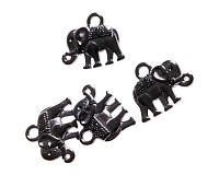 Přívěsek černý slon, 14x12 mm (4 ks)