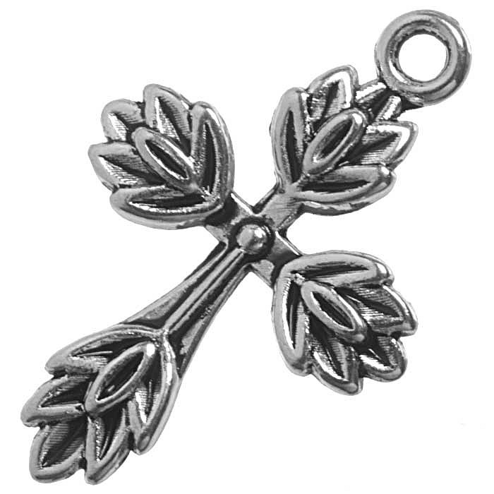 Přívěsek kříž starostříbrný, 25x16 mm (4 ks)