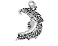 Přívěsek platinový půlměsíc, 26x16 mm (4 ks)