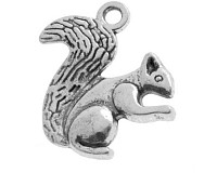 Přívěsek platinový - veverka, 21x21 mm (4 ks)