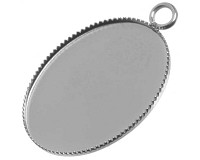 Přívěsek s lůžkem z nerez oceli, 25x18 mm (2 ks)