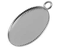 Přívěsek s lůžkem z nerez oceli, 20x15 mm (2 ks)