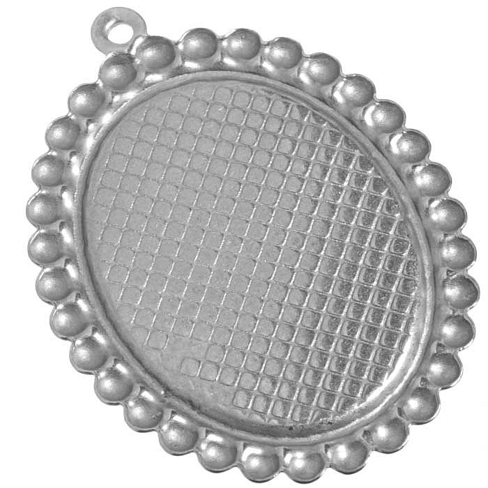 Přívěsek s lůžkem z nerez oceli, 25x18 mm (2 ks)