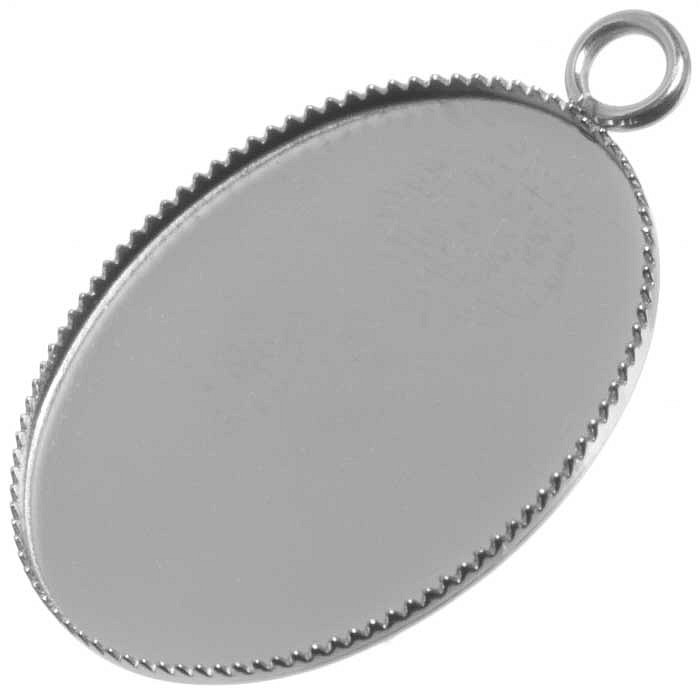 Přívěsek s lůžkem z nerez oceli, 25x18 mm (2 ks)