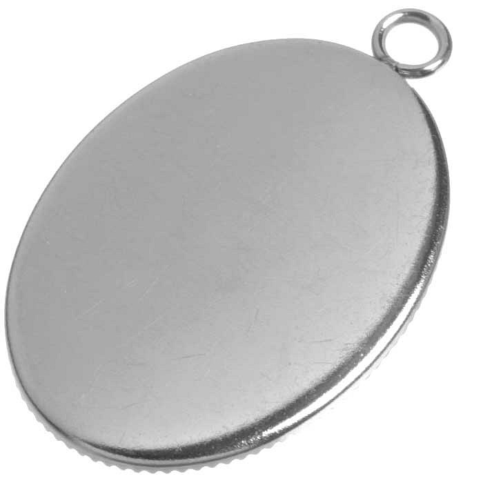 Přívěsek s lůžkem z nerez oceli, 25x18 mm (2 ks)