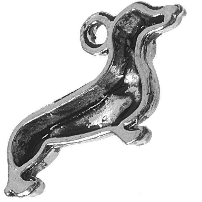 Přívěsek starostříbrný - pes, 21x13 mm (4 ks)