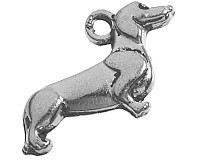 Přívěsek starostříbrný - pes, 21x13 mm (4 ks)