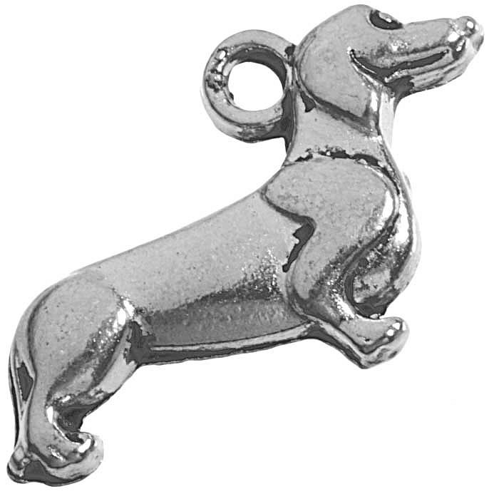 Přívěsek starostříbrný - pes, 21x13 mm (4 ks)