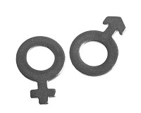 Přívěsek symboly pohlaví, 7,5x11 mm (2 sety)