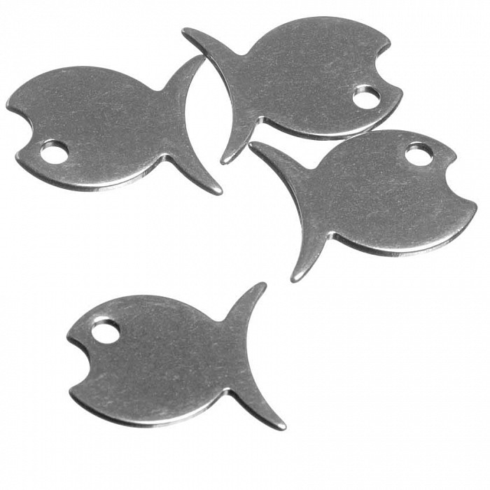Přívěsek z nerezové oceli, 15x12,5x1mm (4 ks)