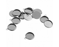 Přívěsky s lůžkem z nerez oceli, 12/10 mm (2 ks)