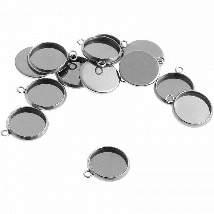 Přívěsky s lůžkem z nerez oceli, 10/8 mm (2 ks)