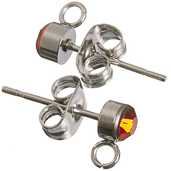 Puzeta s krystalem z nerezové oceli (2 ks)