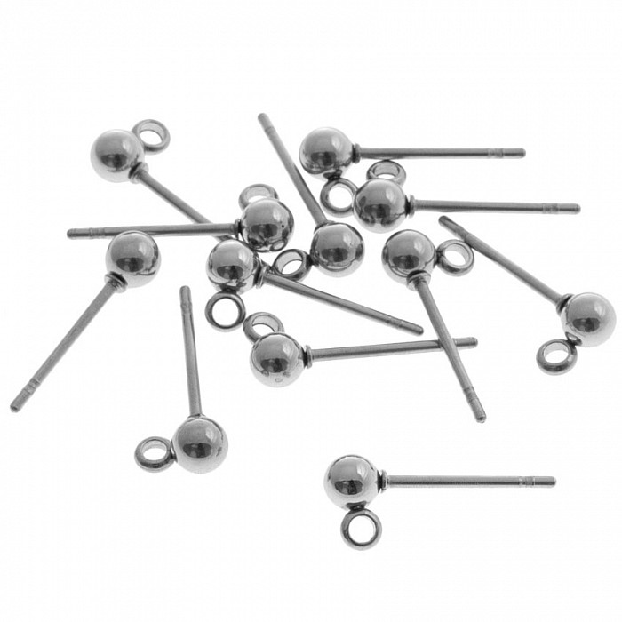 Puzeta s kuličkou z chirurgické oceli, 4 mm (2 ks)