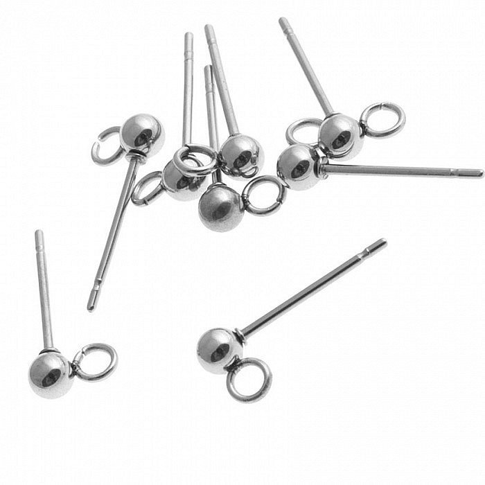 Puzeta s kuličkou z nerezové oceli, 3 mm (10 ks)