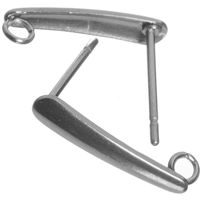 Puzety s očkem z nerezové oceli + zarážky, 15x3 mm (2ks)